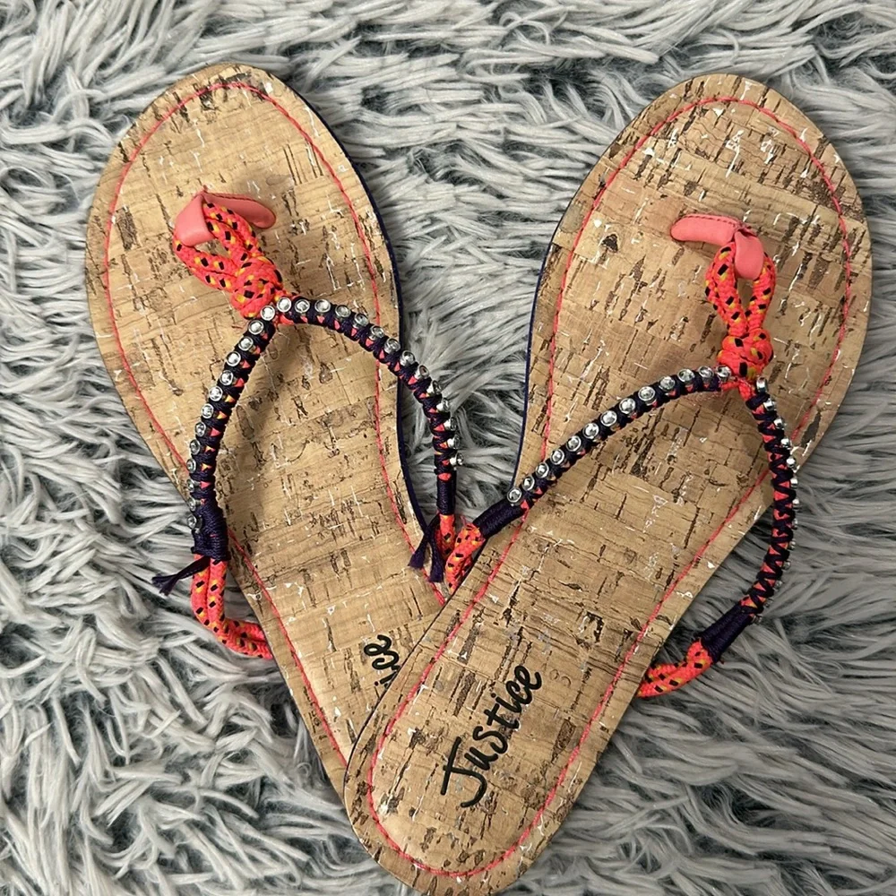 5/$15 Justice Cork Sandals